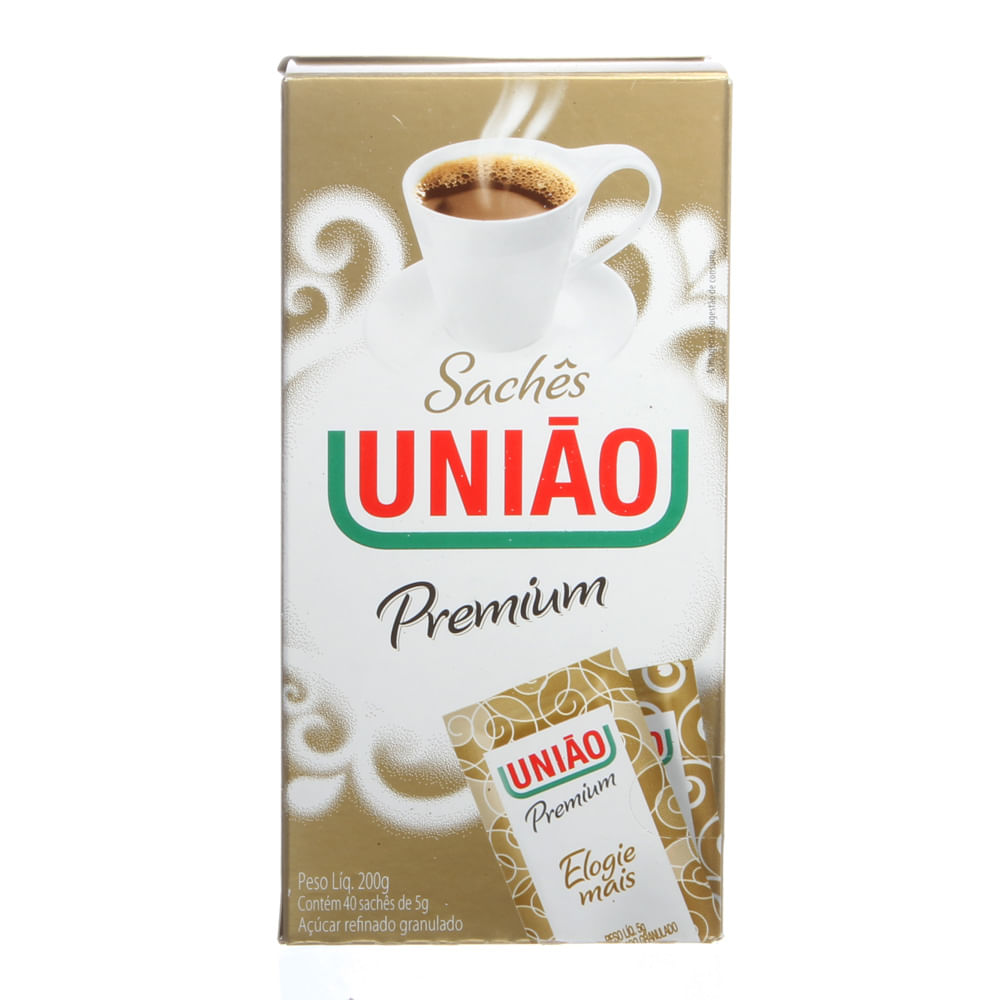 Açúcar Refinado UNIÃO Premium Sachê 200g (40x5g) - CEPEL