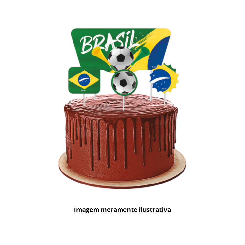 Topper Decorativo p/ Bolo Vai Brasil Festcolor - CEPEL MOBILE